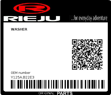 Product image: Rieju - Y125A.B22E3 - WASHER  0