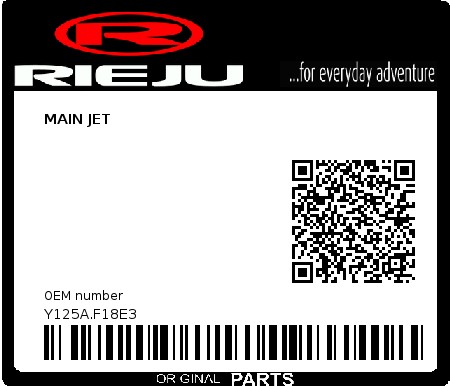 Product image: Rieju - Y125A.F18E3 - MAIN JET  0