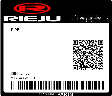 Product image: Rieju - Y125A.G03E3 - PIPE  0