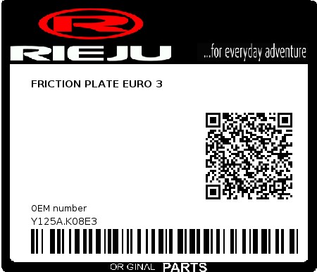 Product image: Rieju - Y125A.K08E3 - FRICTION PLATE EURO 3  0