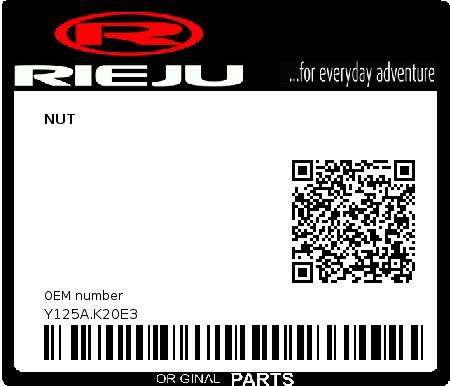 Product image: Rieju - Y125A.K20E3 - NUT  0