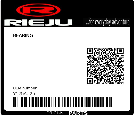 Product image: Rieju - Y125A.L25 - BEARING  0
