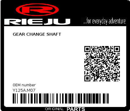 Product image: Rieju - Y125A.M07 - GEAR CHANGE SHAFT  0