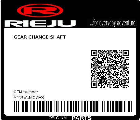 Product image: Rieju - Y125A.M07E3 - GEAR CHANGE SHAFT  0