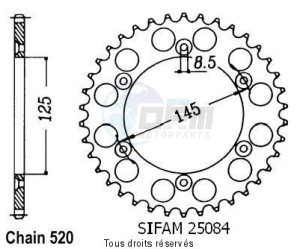 Product image: Sifam - 25084CZ40 - Chain wheel rear 125 Tamanaco 88-91   Type 520/Z40 