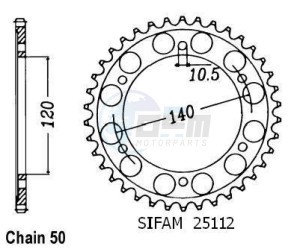 Product image: Esjot - 50-35040-42 - Chainwheel Steel Kawasaki - 530 - 42 Teeth -  Identical to JTR499 - Made in Germany 