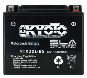 Product image: Kyoto - 512340 - Battery  YTX20L-BS SLA-AGM - Without Acid. Ready to Use 