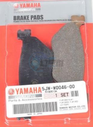 Product image: Yamaha - 5JWW00460000 - BRAKE PAD KIT 2  0