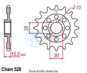 Product image: Sifam - 12469CZ17 - Sprocket BMW S1000 RR      17 teeth   TYPE : 520  0