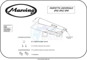 Product image: Marving - 01U45BC - Silencer  Universal M18 Not Approved Ø40-43-45 Chrome  