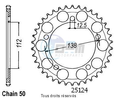 Product image: Sifam - 25124CZ43 - Chain wheel rear Cbr 600 F 91-96   Type 530/Z43  0