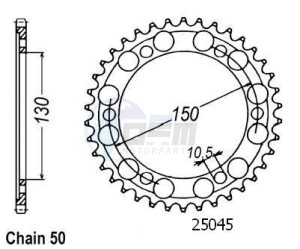 Product image: Esjot - 50-35016-43 - Chainwheel Steel Yamaha - 530 - 43 Teeth -  Identical to JTR859 - Made in Germany 