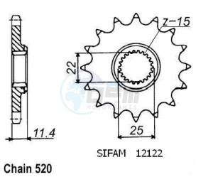 Product image: Esjot - 50-32051-14 - Sprocket TT KTM - 520 - 14 Teeth -  Identical to JTF1902 - Made in Germany 