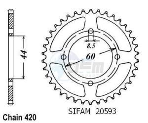 Product image: Esjot - 50-13003-41 - Chainwheel Steel TT Yamaha - 420 - 41 Teeth -  Identical to JTR832 - Made in Germany 