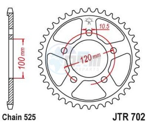 Product image: Esjot - 50-29022-42 - Chainwheel Steel Aprilia - 525 - 42 Teeth -  Identical to JTR702 - Made in Germany 