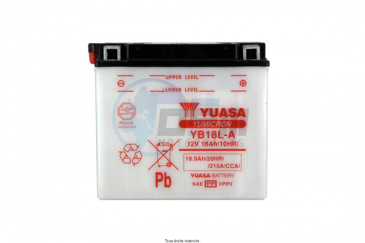 Product image: Yuasa - 812181 - Battery Yb18l-a L 182mm  W 92mm  H 164mm 12v 18ah  1