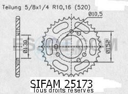 Product image: Sifam - 25173CZ46 - Chain wheel rear Cagiva 500 Canyon 98-   Type 520/Z46 
