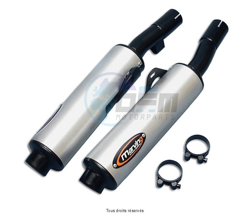 Product image: Marving - 01S2111 - Silencer  Rond GSX 750 F 90 Approved - Sold as 1 pair Rond Ø100 Black Cover Alu  0