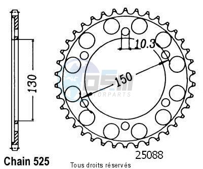 Product image: Sifam - 25088CZ49 - Chain wheel rear Xrv 650 A-twin 88-92   Type 525/Z49  0