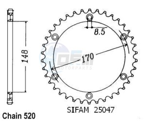 Product image: Esjot - 50-32012-48 - Chainwheel Steel TT Suzuki - 520 - 48 Teeth - Made in Germany 