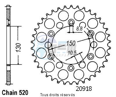 Product image: Sifam - 20918CZ40 - Chain wheel rear Xl 600 Lm Rm 85-88   Type 520/Z40  0