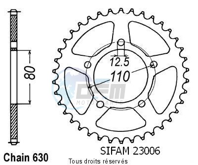 Product image: Sifam - 23006CZ35 - Chain wheel rear Cbx 1000 Z 79-80   Type 630/Z35  0