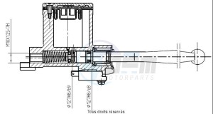 Product image: Sifam - MFD100 - Brake pump Right. Mounting diameter Ø22 - Piston Ø12,7mm with Lever, Screw Banjo, and joints 