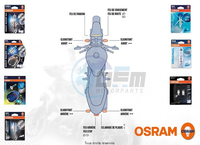 Product image: Osram - KITAMP05NR1 - Light Light bulb kit Honda XLV 650 Transalp 2001-2007    0