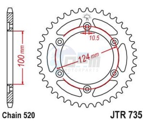Product image: Esjot - 50-32072-40 - Chainwheel Steel Ducati - 520 - 40 Teeth -  Identical to JTR735 - Made in Germany 