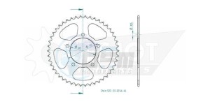 Product image: Esjot - 50-32146-46 - Chainwheel Steel Suzuki - 520 - 46 Teeth- Equal to JTR823 - Made in Germany 