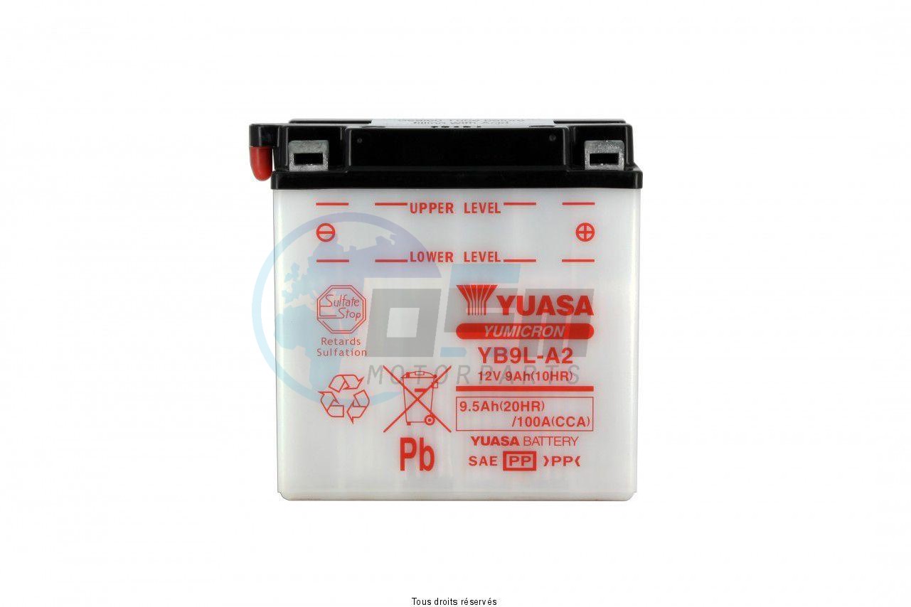 Product image: Yuasa - 812098 - Battery Yb9l-a2 L 137mm  W 76mm  H 140mm 12v 9ah  1