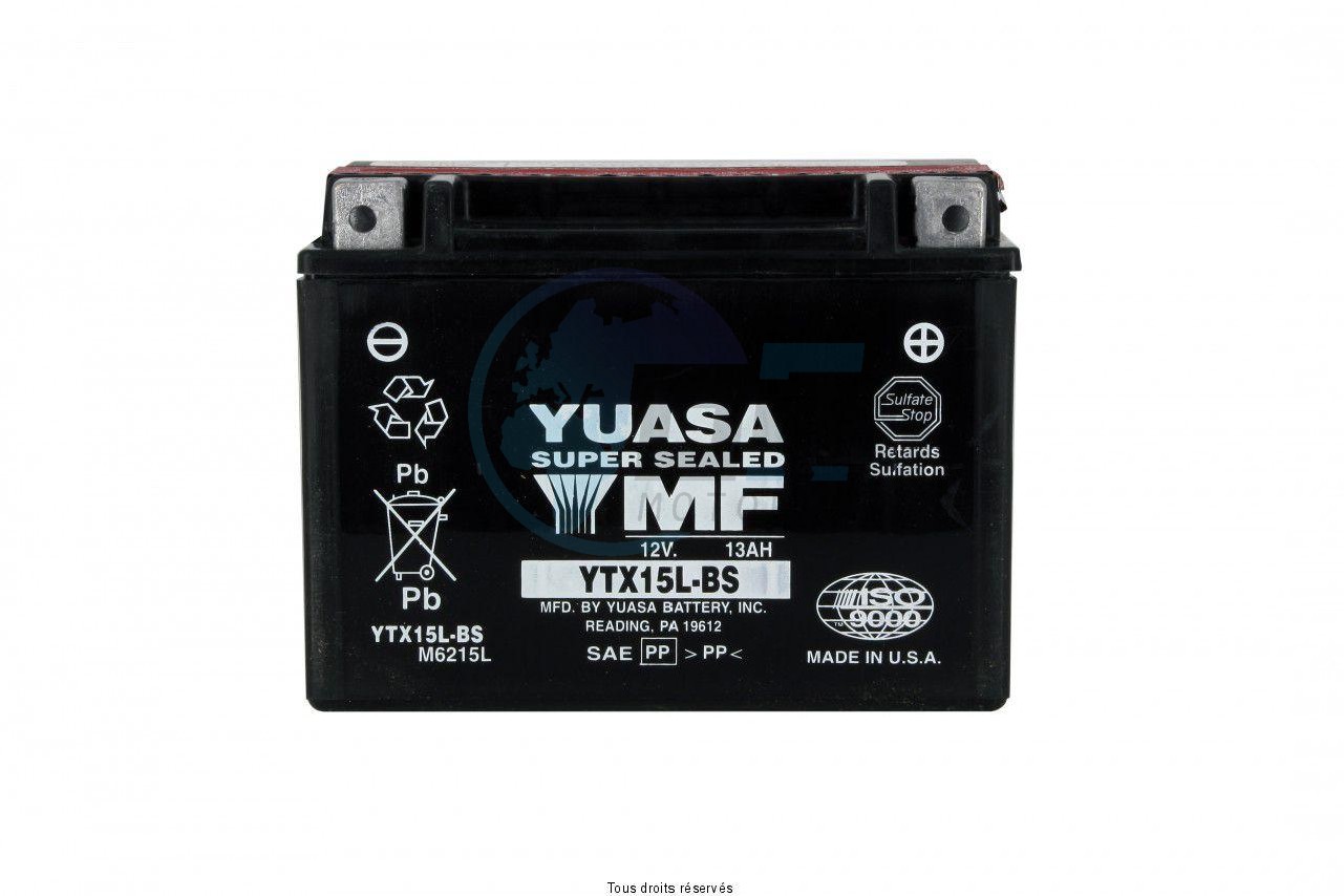 Product image: Yuasa - 812164 - Battery Ytx15l-bs L 175mm  W 87mm  H 130mm 12v 13ah  1