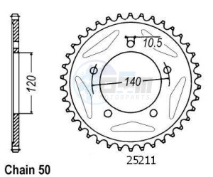 Product image: Esjot - 50-35052-44 - Chainwheel Steel Triumph - 530 - 44 Teeth -  Identical to JTR1797 - Made in Germany 