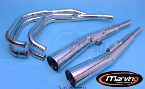Product image: Marving - 01H5002 - Exhaust 4/2 MASTER CB750F/900F Complete exhaust pipe  Approvede Exhaust Damper Chrome  