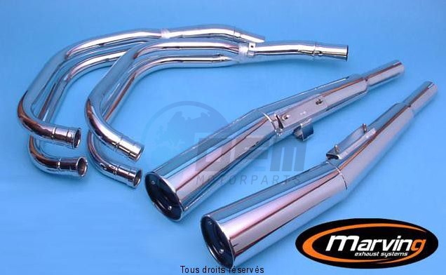 Product image: Marving - 01H5002 - Exhaust 4/2 MASTER CB750F/900F Complete exhaust pipe  Approvede Exhaust Damper Chrome   0