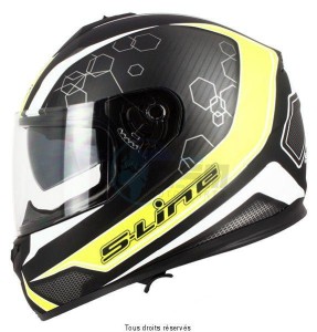 Product image: S-Line - IFF8G1004 - Full Face Helmet S440 Yellow Black L Halo - Graphics   Double Visor 