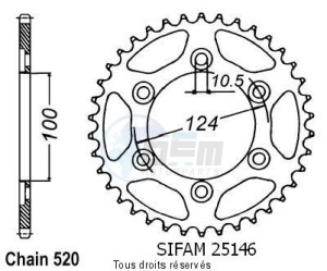 Product image: Sifam - 25146CZ48 - Chain wheel rear Ducati 620 Monster   Type 520/Z48 