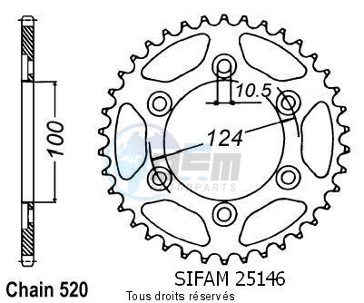 Product image: Sifam - 25146CZ48 - Chain wheel rear Ducati 620 Monster   Type 520/Z48  0