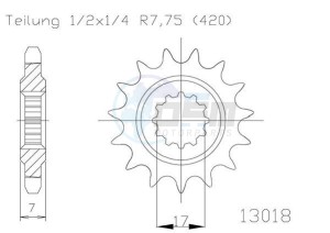 Product image: Esjot - 50-13018-12 - Sprocket Minarelli AM6 - 420 - 12 Teeth -  Identical to JTF1120 - Made in Germany 