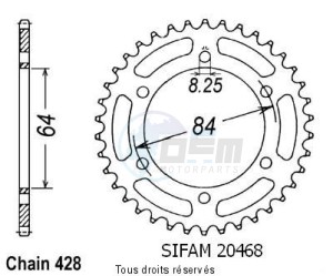 Product image: Sifam - 20468CZ44 - Chain wheel rear Ts 125 Er 78-85   Type 428/Z44 