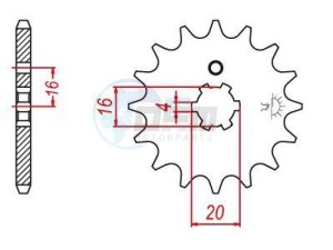 Product image: Esjot - 50-13007-14 - Sprocket - 420 - 14 Teeth - Made in Germany 