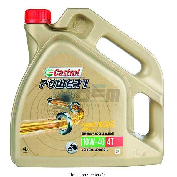 Product image: Castrol - CAST15046C - Oil Racing 4T 10W40 POWER1 4L - Full Synthetic  0