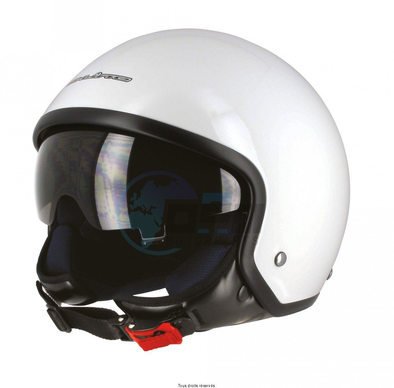 Product image: S-Line - AVJET173 - Jet Helmet S701 White Brilliant M Visor Smoke    0
