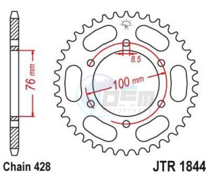 Product image: Esjot - 50-15070-48 - Chainwheel Steel Yamaha - 428 - 48 Teeth -  Identical to JTR1844 - Made in Germany 