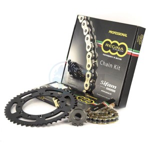 Product image: Regina - 95Y00805-REGORO - Chain kit original Yamaha Rd 80 Lc2 1982-1985 12x48 - 420 without O-Ring 