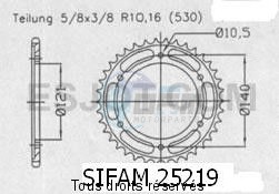 Product image: Sifam - 25219CZ40 - Chain wheel rear Cagiva 1000 Raptor 00   Type 530/Z40  0