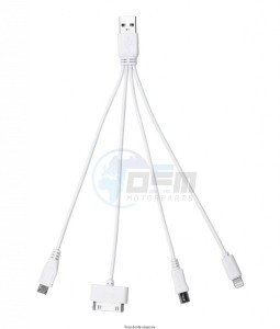 Product image: Kyoto - ACCUCAB3 - Adapter Cables USB 4 plugs Smartphones : 30pin, Lightning, Mini Usb, Micro Usb 