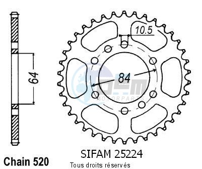 Product image: Sifam - 25224CZ40 - Chain wheel rear Quad 400 Kfx/Ltz   Type 520/Z40  0