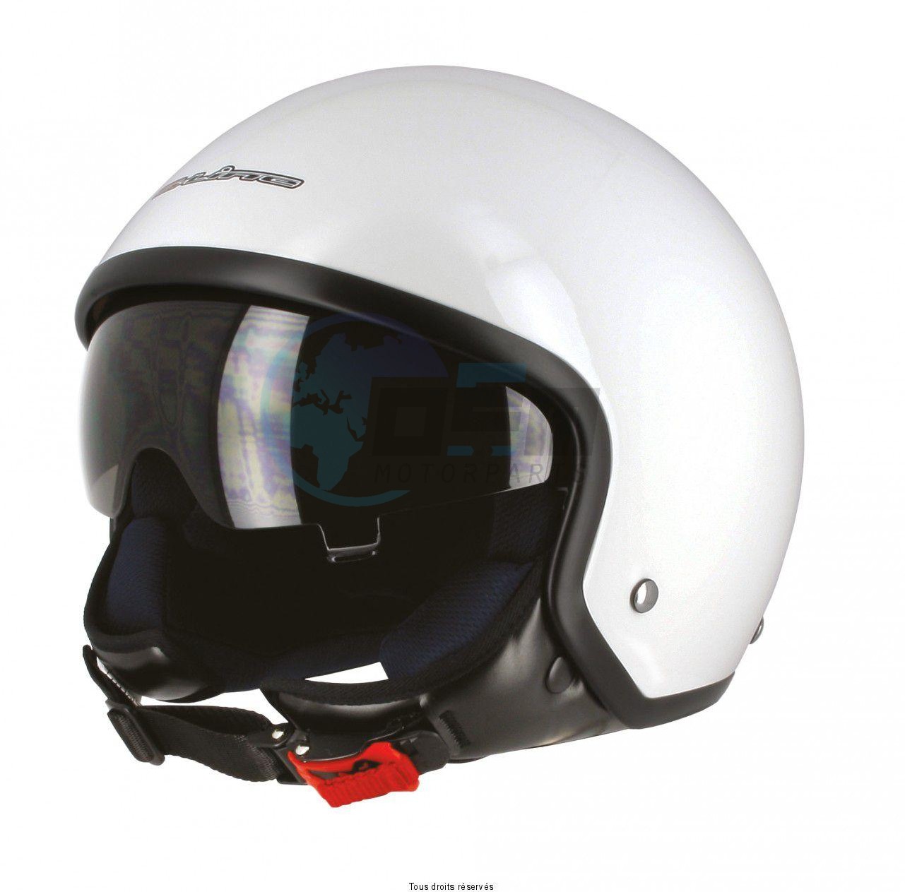 Product image: S-Line - AVJET174 - Jet Helmet S701 White Brilliant L Visor Smoke    0