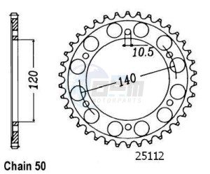 Product image: Esjot - 50-35040-38 - Chainwheel Steel Suzuki - 530 - 38 Teeth -  Identical to JTR499 - Made in Germany 